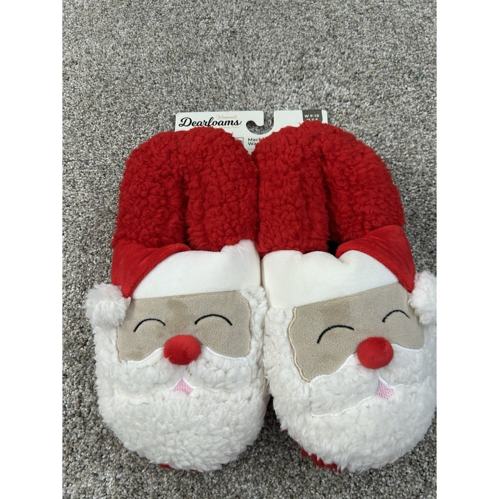 NWT Dearfoams Santa Christmas Slippers, Memory Foam, Men's 7-8 Women's‎ 9-10